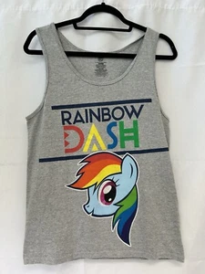 2014 My Little Pony Sleeveless Men’s Tank Top XS/S Rainbow Dash Grey MLP Shirt - Picture 1 of 9