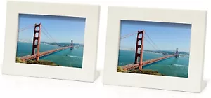 2 Bilderrahmen 5""x7"" Bilderrahmen leicht zu stehen weiß-Sand x 2 - Bild 1 von 7