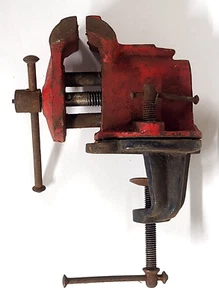 Morsetto in ferro vintage morsa incudine tavolo girevole regolabile panca vice (ganascia 2,5") - Foto 1 di 9