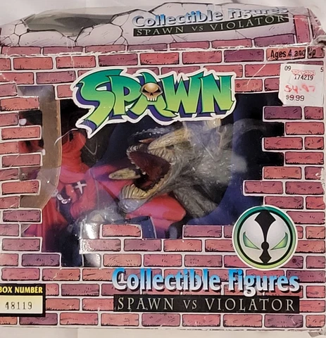 TODD MCFARLANE COLLECTIBLE FIGURES SPAWN VS VIOLATOR Damaged Box Cover