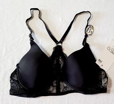 Inteco Intimates Racerback Bra Front Open Black Size 34B T7-3368 - Изображение 1 из 4