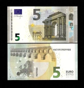 Spain European Union 5 EUROS X 10 Pcs Europe 2013 (VB) Series Draghi UNC NOTE - Picture 1 of 3