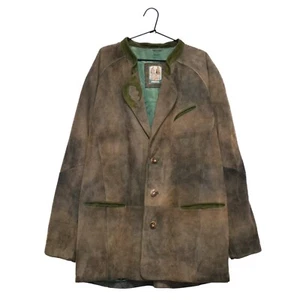 Vintage Meindl 100% Leather Men’s Multicolor Trachten Jacket Coat Size 110/XL - Picture 1 of 9
