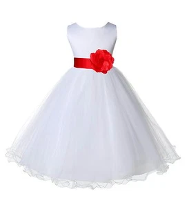Flower Girl Dress Birthday Wedding Bridesmaid Formal Pageant Recital Graduation - Picture 1 of 61