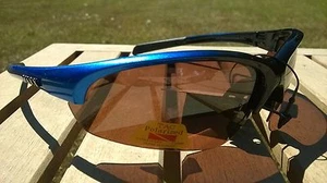 Maxx HD Sunglasses Domain blue HDP black golf fishing polarized brown lens E5 - Picture 1 of 12