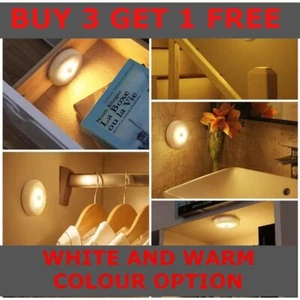 Led Motion Sensor Night Light Wireless PIR Battery Wall Cabinet Stair Night-Lamp - Picture 1 of 6