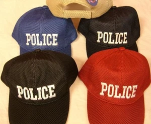 NEW ASSORTED COLOR MESH TOP POLICE EMBROIDERED BASEBALL STYLE HAT ball cap A94 - Picture 1 of 1