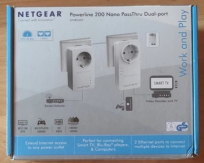 Netgear Powerline 200 Nano PassThru Dual-port - Bild 1 von 3