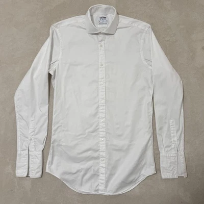 TM Lewin Shirt Men 16 EU41 White Twill Fitted Finest Two Fold Cotton French Cuff - Image 1 of 4