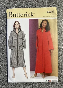 Butterick Pattern B6967 sz 1X 2X 3X 4X 5X UNCUT zipped long coat jacket robe - Picture 1 of 4