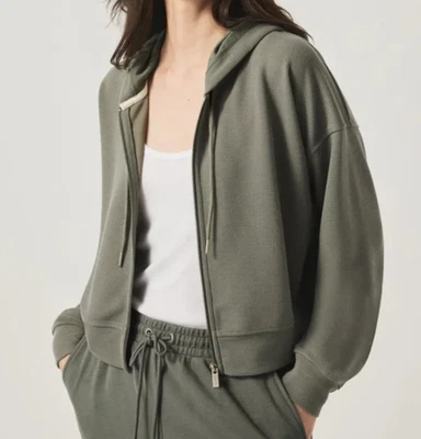 Sudadera con capucha Splendid Collection para mujer tejido gofre buceo cremallera talla L nueva con etiquetas suave VOB Foto 1 de 4