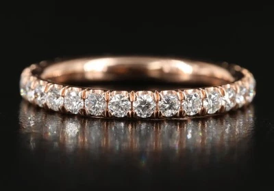 Gabriel & Co brand 14K rose gold 3/4 eternity band .70 TCW size 6.25 - Image 1 of 4