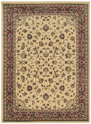 Alfombra de polipropileno Castello 953 tradicional floral 6'7" x 9'6" en marfil Foto 1 de 4