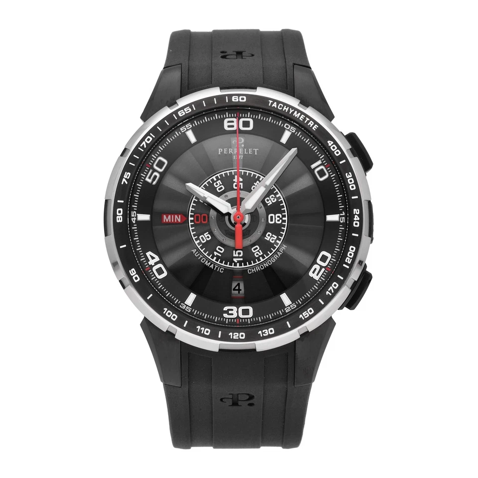 Reloj automático para hombre Perrelet Turbine cronógrafo esfera negra 47 mm A1075/3 Foto 1 de 4