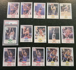 Lotto grezzo Fleer Larry Bird PSA 9 e 14 1990 Barkley Pippen Rodman Miller Dumars - Foto 1 di 13