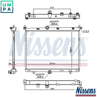 RADIATOR ENGINE COOLING 607030 FOR PEUGEOT CITROËN C4/X/III OPEL CORSA/Van  DS - Image 1 of 4