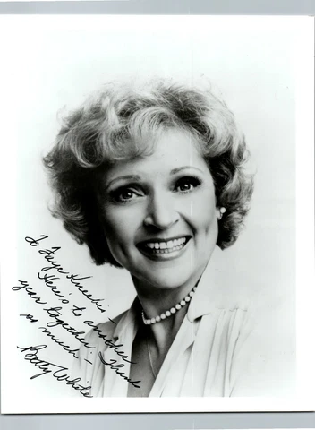 Betty White - Hand Signed 8 x 10 Photo to Faye - Here's to another Year - SD1 Cover