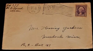 Vintage Cover,1934, ST EDWARD, NE,To Murdoch, MN, American Flag Postmark, Geo WA - Picture 1 of 3