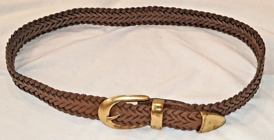 Capezio Brown Vintage Braided Woven Genuine Leather Belt Size S/M - Image 1 of 4