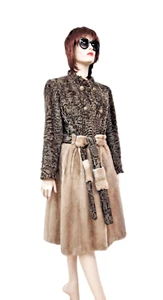MINK & SWAKARA FUR COAT JACKET VEST SIZE M/L 100% REAL NATURAL NEW - Picture 1 of 7