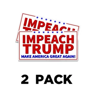 IMPEACH TRUMP Donald Trump Pegatina Calcomanía Gasolinera 8x4 Trump Pegatina 2PK - Imagen 1 de 5