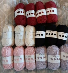 15 Skeins *PAINT BOX YARN* 100% Cotton. Purple, Pink, Black, White & Red. NEW! - Picture 1 of 5
