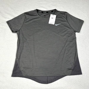 NWT Nike Running Women's Sz Large Gray Miler Dri-Fit Athletic Top Lightweight - Picture 1 of 9