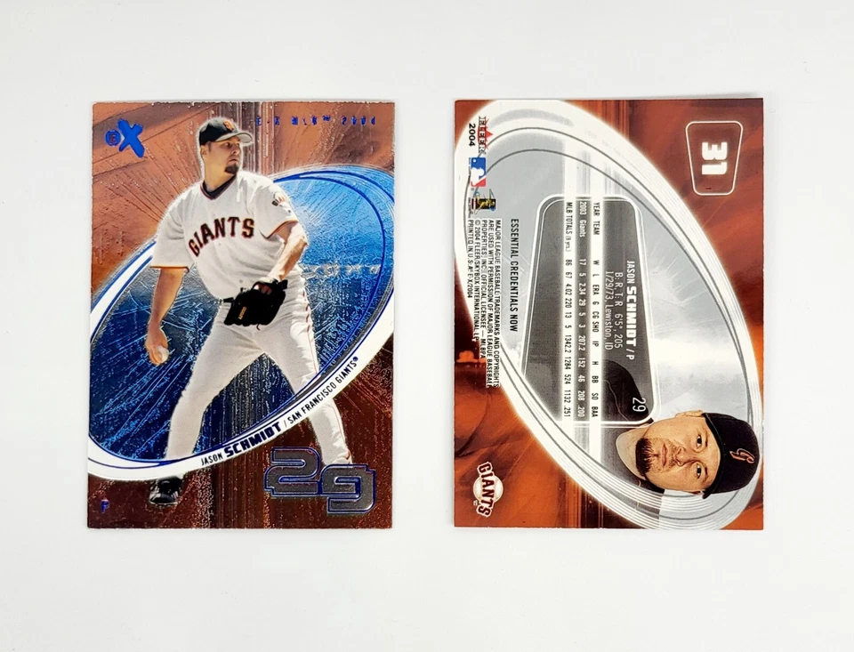 BLUE ESSENTIAL CREDENTIALS NOW SP 2004 Fleer EX Jason Schmidt #31 SAN FRANCISCO  - Image 1 of 1