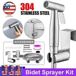 Kit de ducha de baño rociador bidé inodoro portátil de acero inoxidable con adaptador en T - Imagen 1 de 13