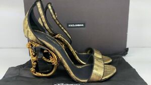 Dolce & Gabbana Sandals Keira Baroque DG Heel Slingbacks Heels Shoes 36 D&G