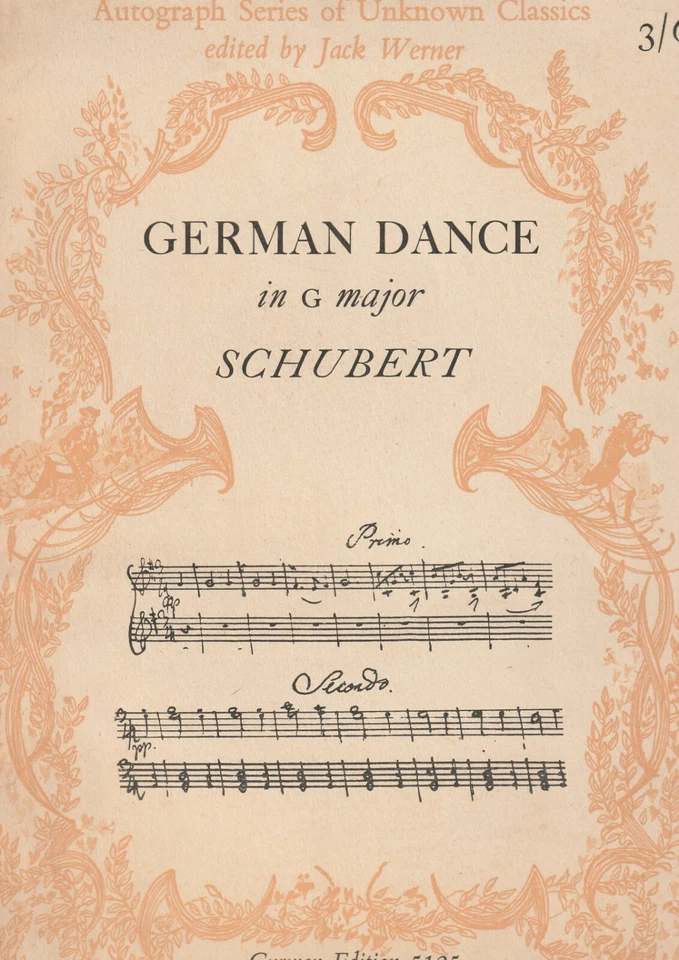 German Dance in G major for Piano Duet by Schubert (Autograph Series Curwen Ed) - Image 1 of 1
