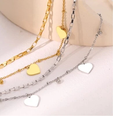 Personalisiertes Edelstahl Armband mit Herz Wunsch Gravur Valentinstag - Bild 1 von 4