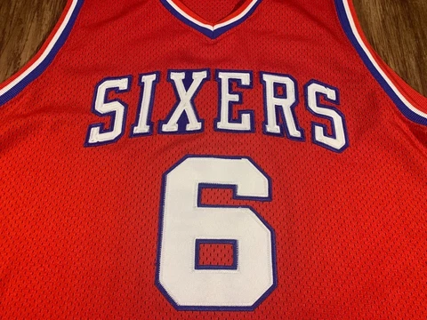 Philadelphia 76ers Authentic Dr J Erving Mitchell & Ness jersey size 52/48 Cover