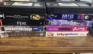 VHS Lot of 10 Horror, Thriller, Comedy, Etc. - Men In Black, Jaws, Fear + More!! - Picture 1 of 9