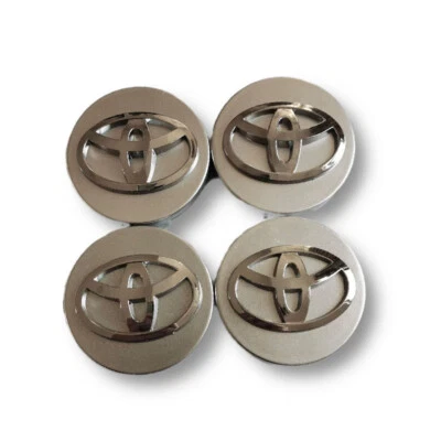 For Toyota 4pcs ø62mm hub cap wheel cover silver accessories center hubcaps - Image 1 of 3