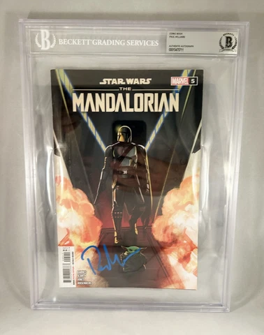 Pedro Pascal Signed Comic Book The Mandalorian Beckett BAS COA Cover