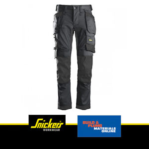 Snickers 6241 Grey/Black All Roundwork Slim Fit Stretch Trousers Holster Pocket