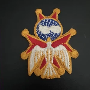 Vintage Religious Patch Red Maltese Cross W/ Globe and Dove - Picture 1 of 6