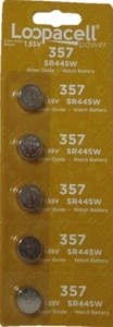 5 pack Loopacell 357 303 SR44SW button cell Silver Oxide Batteries - Picture 1 of 1