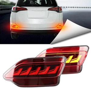 2Pc Full LED Rear Bumper Reflector Lights Kit for 2013 2014 2015 Toyota RAV4 ... - Picture 1 of 6