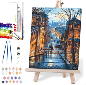 DIY Paint By Numbers Large Artist Craft Kits with Brush & Paint Set Frameless - Picture 1 of 3