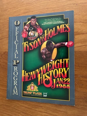 VERY RARE 1988 Mike Tyson VS Larry Holmes  Boxing Program Trump Plaza - Image 1 of 2