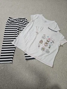 3 Piece Girls Clothes Lot Set Justice Tops Pants Design Graphic Print Kids (7-8) - Picture 1 of 7