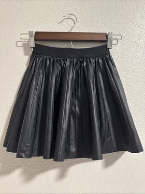 Girl’s SZ 6 Skirt Faux Leather Pleated Back To School Fall Academia - Image 1 of 4