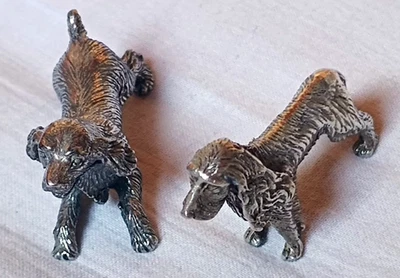 ARGENTO 925 e Argento 800 2 miniatura cane  microfusione, figura, pesante - Immagine 1 di 4