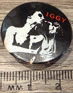 IGGY POP PROMO TOUR PINBACK VINTAGE PUNK BADGE BUTTON PIN - Picture 1 of 2