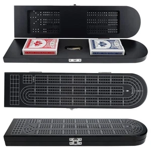 Pacific Shore Games Wooden Cribbage Board Game Set, Continuous 3 Track - Picture 1 of 8