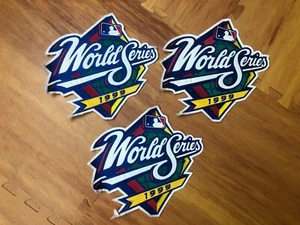 3 LOTTO PATCH BIG NEW YORK YANKEES WORLD SERIES BASEBALL 1999 MLB 10"x9" Vintage - Foto 1 di 4
