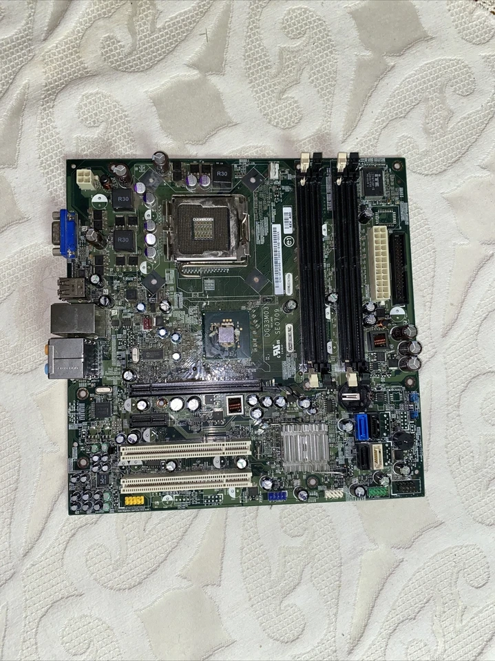 (AS IS) Broken Foxconn G33M02 Rev A00 LGA775 Mid-ATX Motherboard with BENT PINS - Image 1 of 4