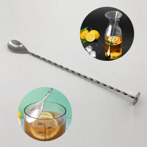 Twisted Mixing Stainless Steel Tableware Spoon Muddler Stirrer Bar Cocktail U ❀ - Picture 1 of 9
